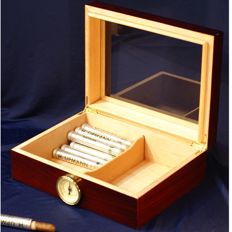 Wood 50 Count Cigar Humidor со стеклянной крышкой